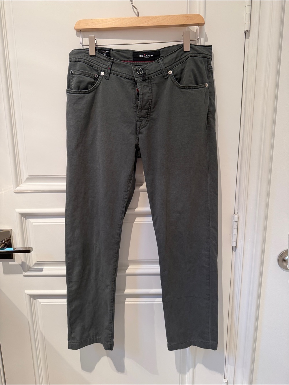Kiton Men's Straight Jeans in Charcoal Gray